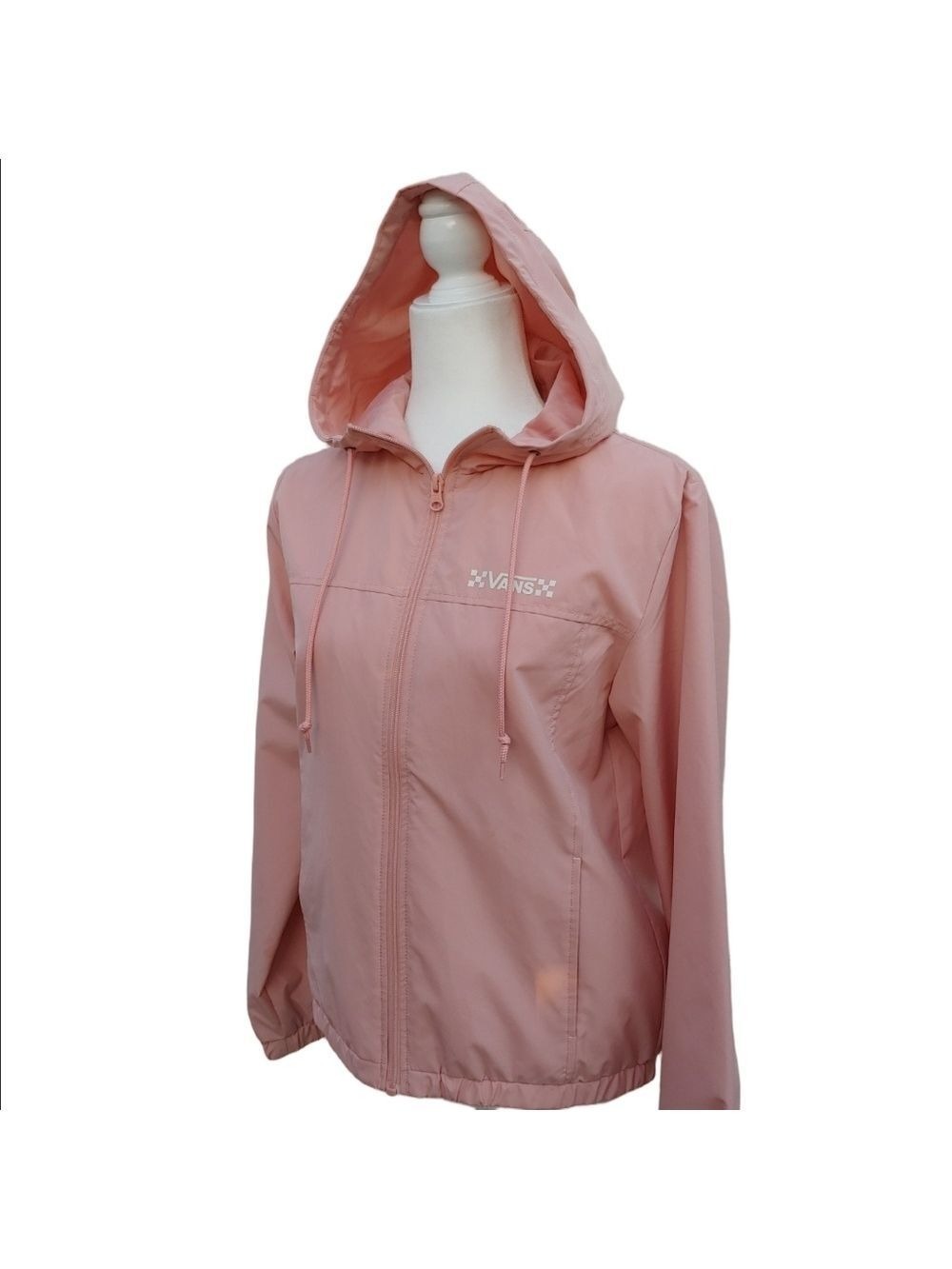 Vans Light Pink Zip-Up Hooded Windbreaker Jacket in Women's XS - Picture 16 of 17